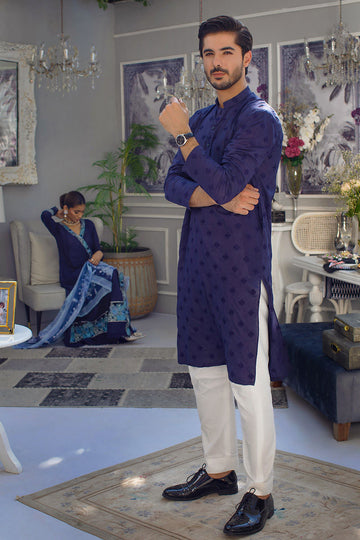 Pakistani Menswear | Ansab Jahangir | NAVY NOUVEAU - Khanumjan Pakistani Clothes and Designer Dresses in UK, USA