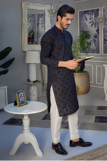 Pakistani Menswear | Ansab Jahangir | CHARCOAL CHARM - Khanumjan Pakistani Clothes and Designer Dresses in UK, USA