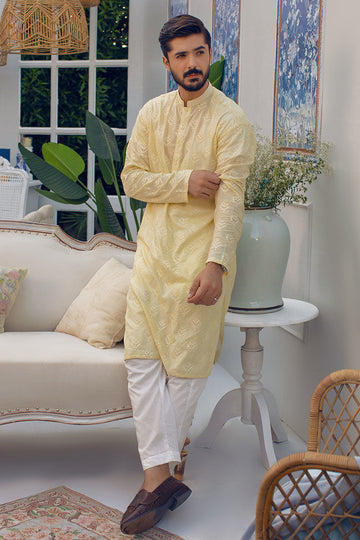 Pakistani Menswear | Ansab Jahangir | BUTTERCREAM BLISS - Khanumjan Pakistani Clothes and Designer Dresses in UK, USA