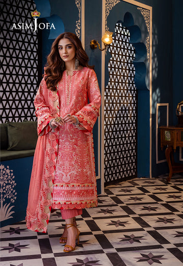 Asim Jofa | Fasana e Ishq Eid Luxury Lawn | AJFI-07 - Khanumjan Pakistani Clothes and Designer Dresses in UK, USA