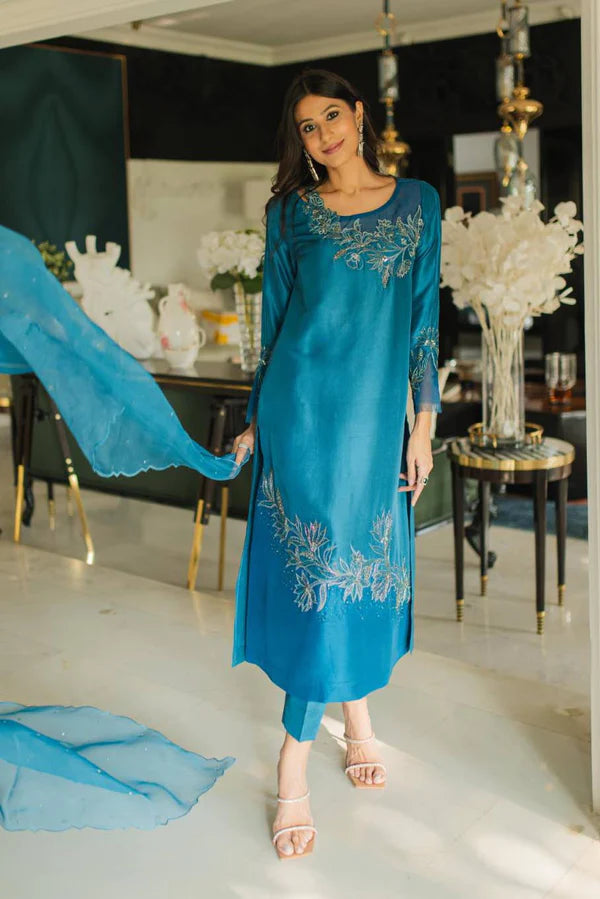Jeem | Luxury Pret | AZURE TEAL - Khanumjan  Pakistani Clothes and Designer Dresses in UK, USA