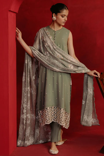 Cross Stitch | Luxe Atelier 24 | Whisper Spray - Khanumjan Pakistani Clothes and Designer Dresses in UK, USA