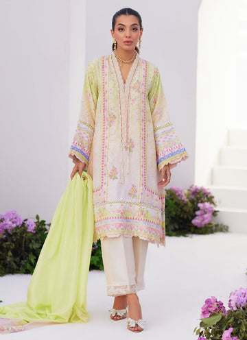 Farah Talib Aziz | Zaza Prints 24 | PEAR OMBRÈ SHIRT AND DUPATTA - Khanumjan Pakistani Clothes and Designer Dresses in UK, USA
