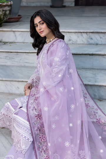 Farasha | Bahaar Embroidered Lawn | Lilac Florine - Khanumjan Pakistani Clothes and Designer Dresses in UK, USA
