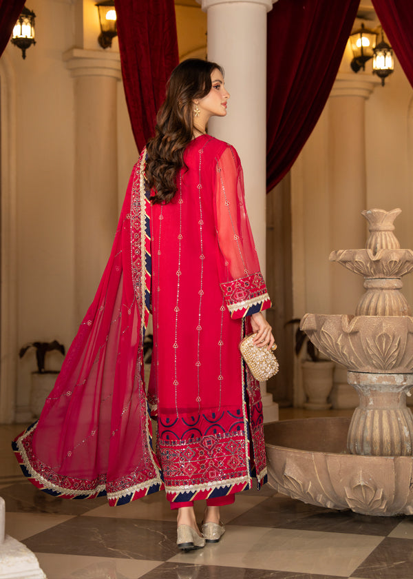 Strawberry | Rimjhim Chiffon Collection | FLS-RJ-007 - Khanumjan  Pakistani Clothes and Designer Dresses in UK, USA