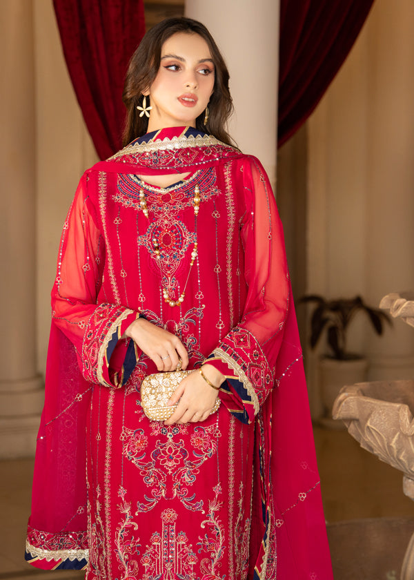 Strawberry | Rimjhim Chiffon Collection | FLS-RJ-007 - Khanumjan  Pakistani Clothes and Designer Dresses in UK, USA