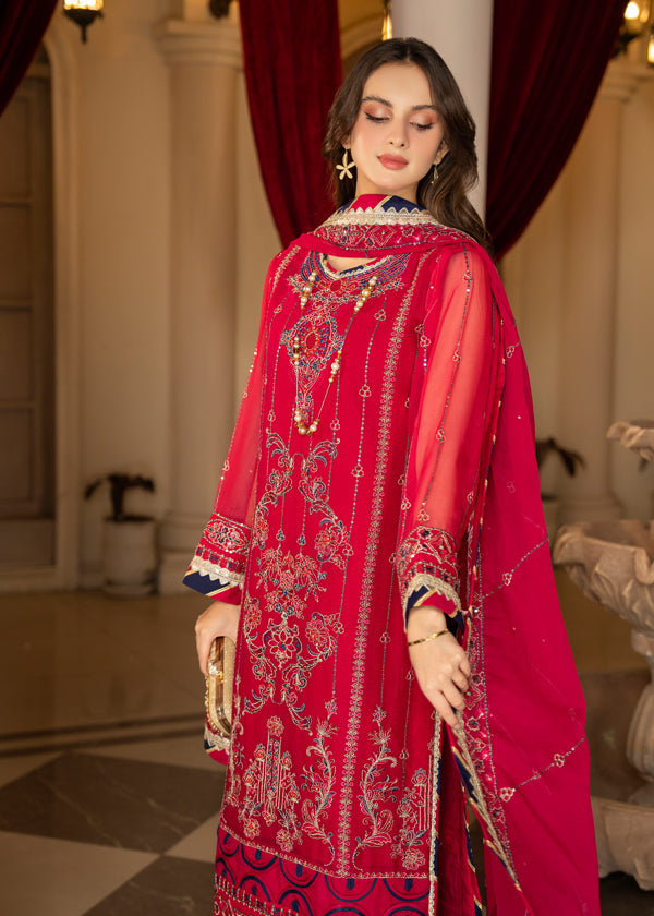 Strawberry | Rimjhim Chiffon Collection | FLS-RJ-007 - Khanumjan  Pakistani Clothes and Designer Dresses in UK, USA