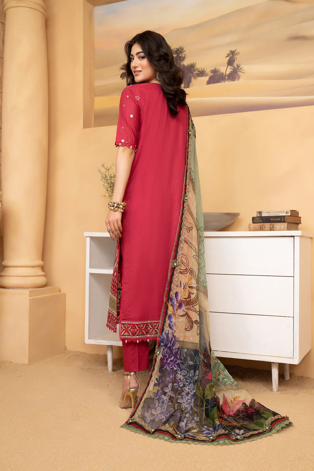 Hemstitch | Summer Luxury Lawn 24 | Scarlet Red - Khanumjan  Pakistani Clothes and Designer Dresses in UK, USA