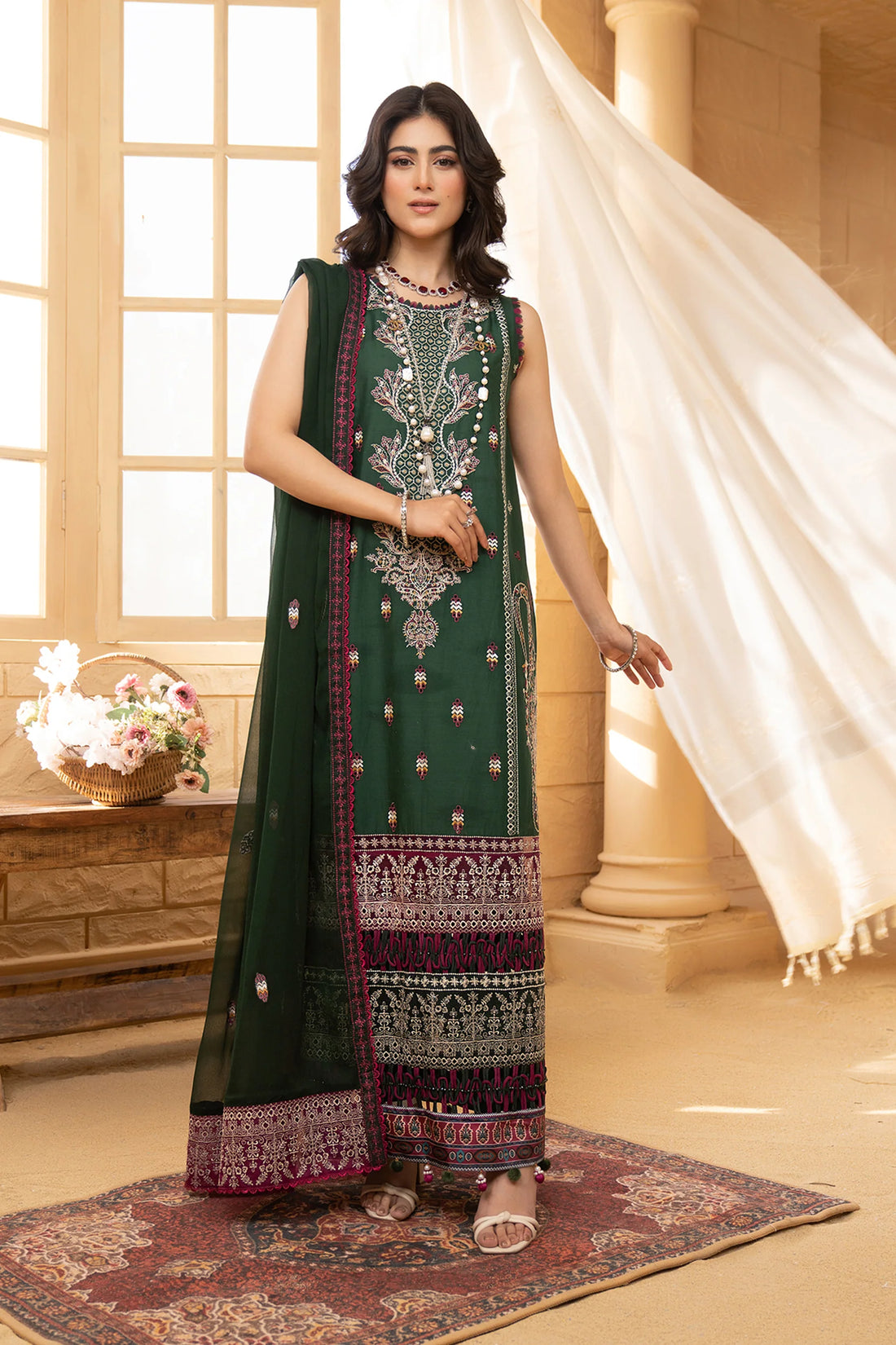 Hemstitch | Summer Luxury Lawn 24 | Bottle Green - Khanumjan  Pakistani Clothes and Designer Dresses in UK, USA