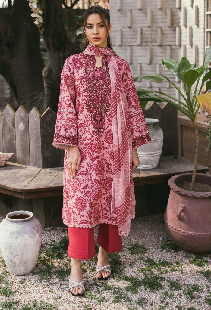 Humdum | Gardenia Lawn | D010 - Khanumjan  Pakistani Clothes and Designer Dresses in UK, USA