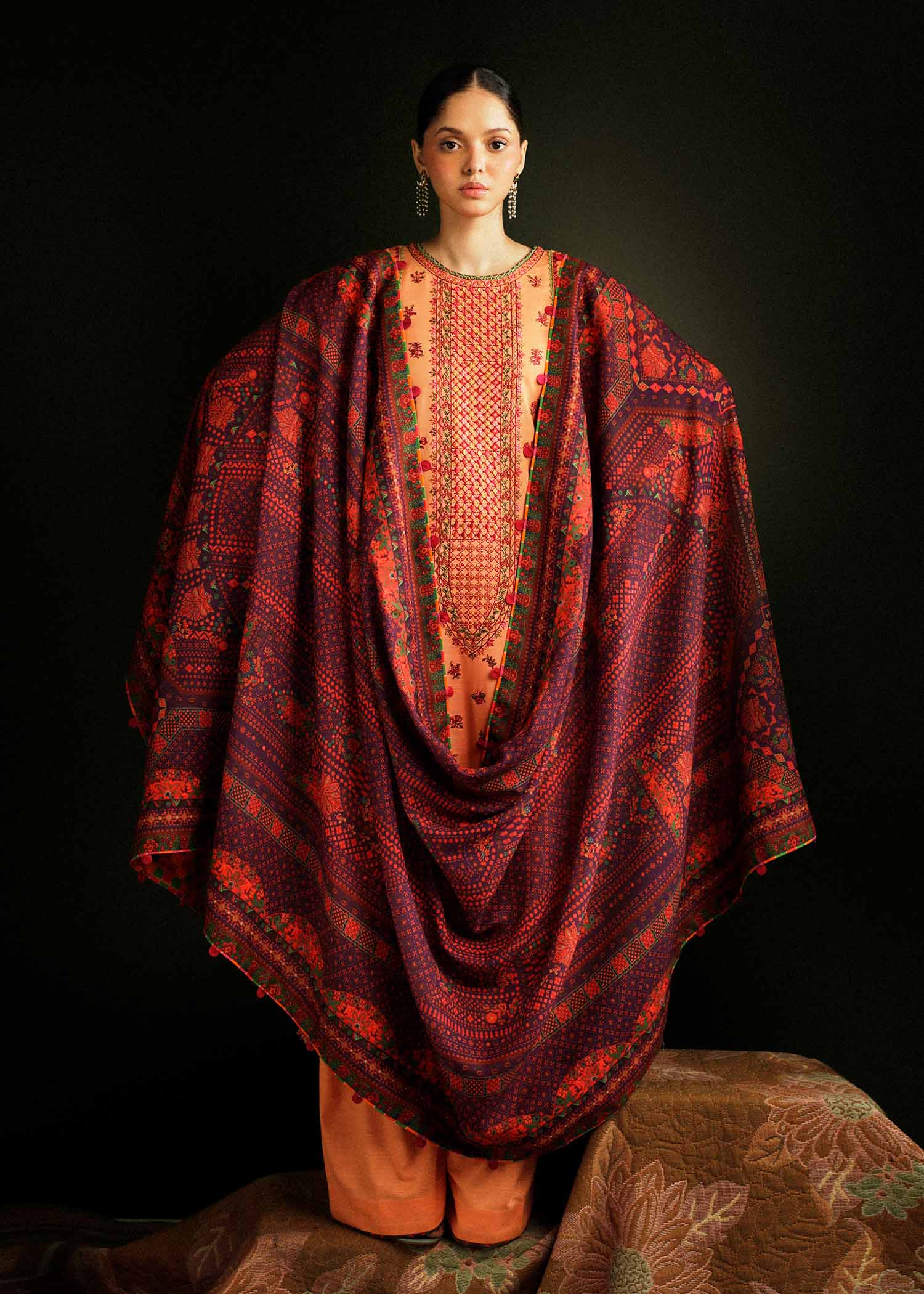 Hussain Rehar | Winter Shawl Khaddar 23 | Sunrise - Khanumjan  Pakistani Clothes and Designer Dresses in UK, USA