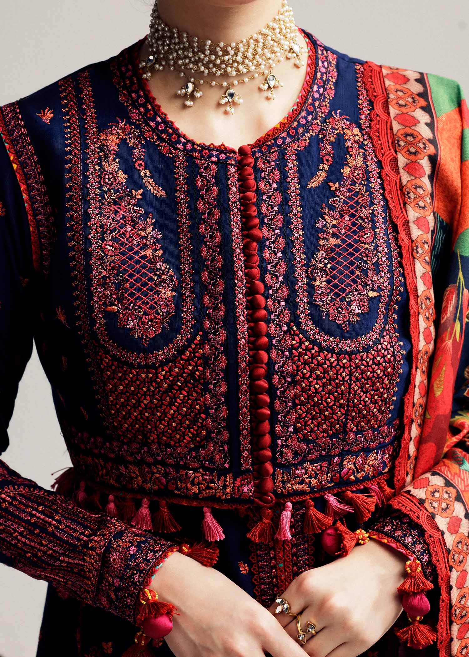 Hussain Rehar | Winter Shawl Khaddar 23 | Cerulean - Khanumjan  Pakistani Clothes and Designer Dresses in UK, USA