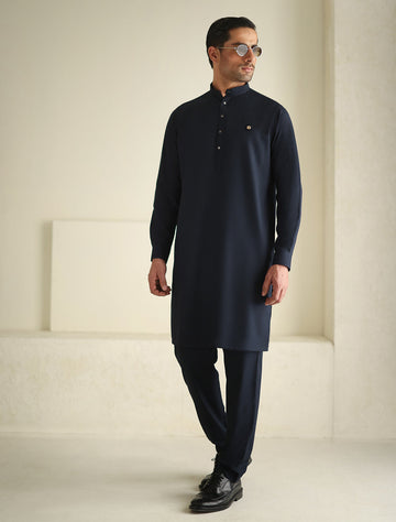 Pakistani Menswear | Ismail Farid - BLUE KURTA PAJAMA - Khanumjan Pakistani Clothes and Designer Dresses in UK, USA