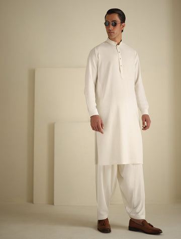 Pakistani Menswear | Ismail Farid - CREAM PREMIUM KAMEEZ SHALWAR - Khanumjan Pakistani Clothes and Designer Dresses in UK, USA