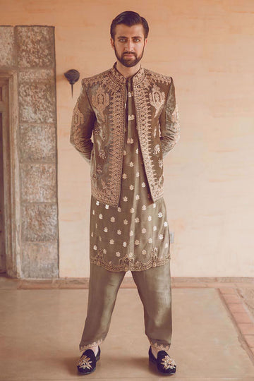 Pakistani Menswear | MNR-ANTIQUE GOLD - Khanumjan Pakistani Clothes and Designer Dresses in UK, USA