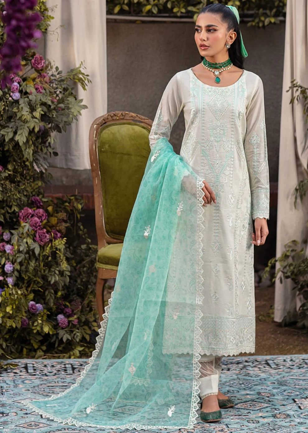Mohagni | Muntazir Luxury Lawn 24 | CM-03 - Khanumjan  Pakistani Clothes and Designer Dresses in UK, USA