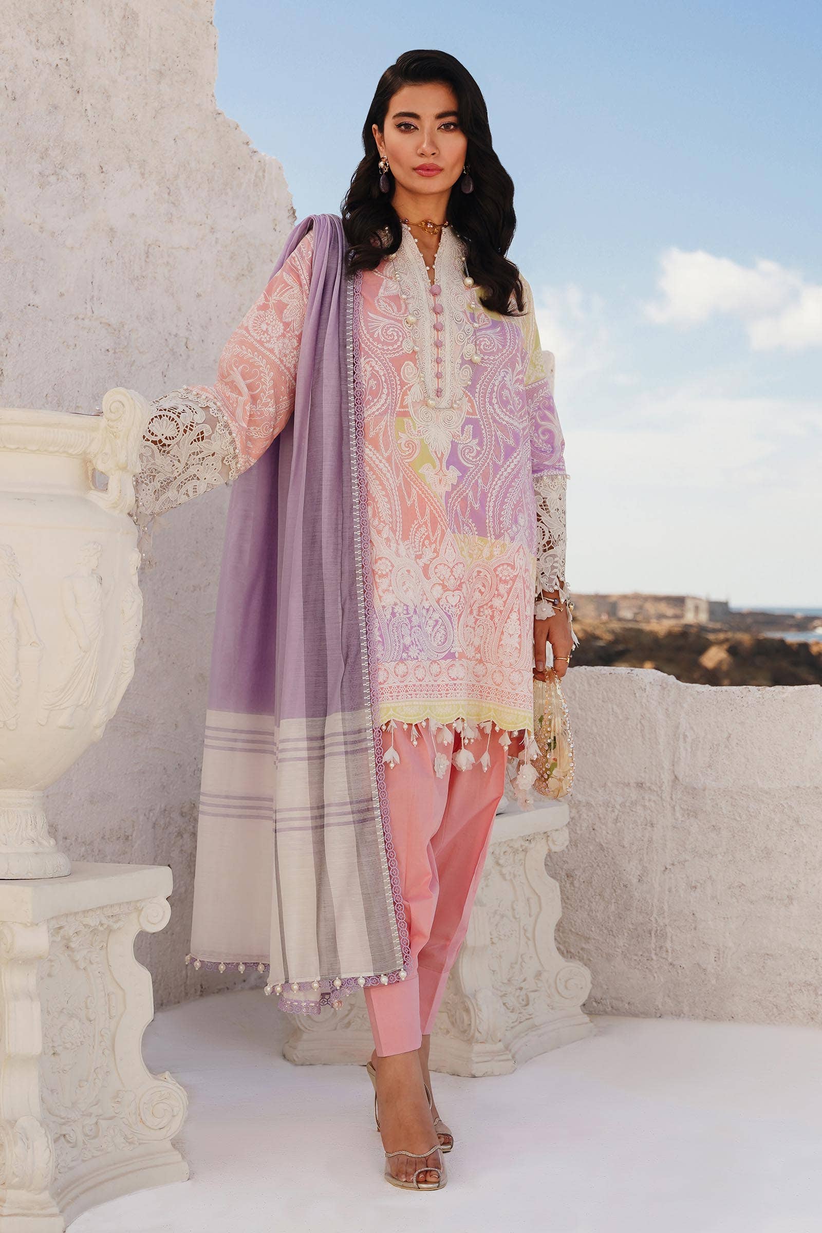 Sana Safinaz | Muzlin Spring 24 | M241-015A-DG - Khanumjan  Pakistani Clothes and Designer Dresses in UK, USA