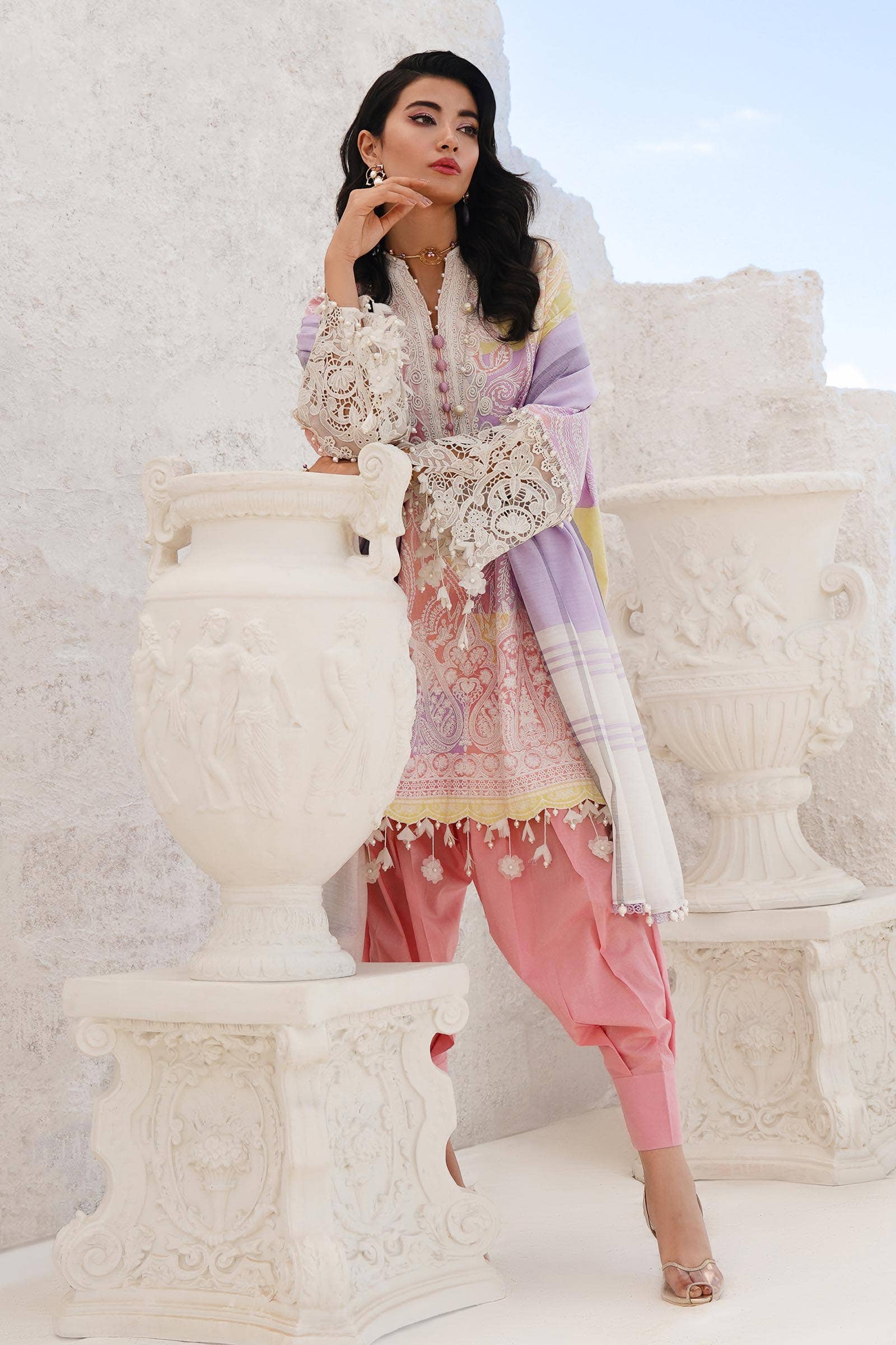 Sana Safinaz | Muzlin Spring 24 | M241-015A-DG - Khanumjan  Pakistani Clothes and Designer Dresses in UK, USA