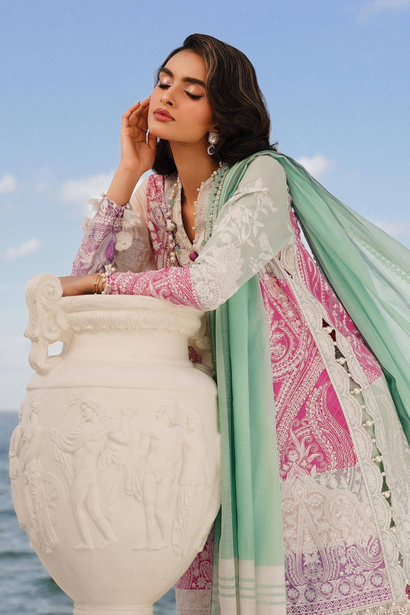 Sana Safinaz | Muzlin Spring 24 | M241-015B-DG - Khanumjan  Pakistani Clothes and Designer Dresses in UK, USA
