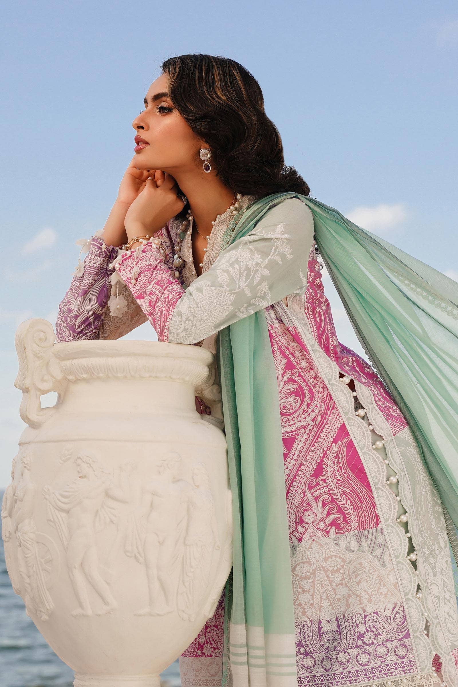 Sana Safinaz | Muzlin Spring 24 | M241-015B-DG - Khanumjan  Pakistani Clothes and Designer Dresses in UK, USA