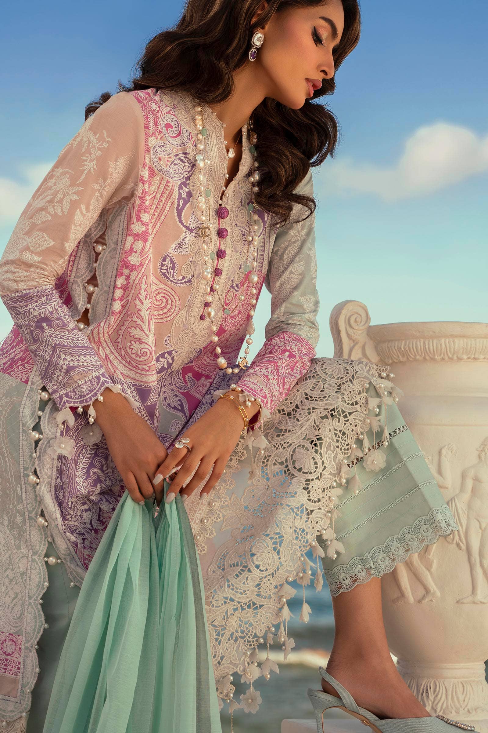 Sana Safinaz | Muzlin Spring 24 | M241-015B-DG - Khanumjan  Pakistani Clothes and Designer Dresses in UK, USA