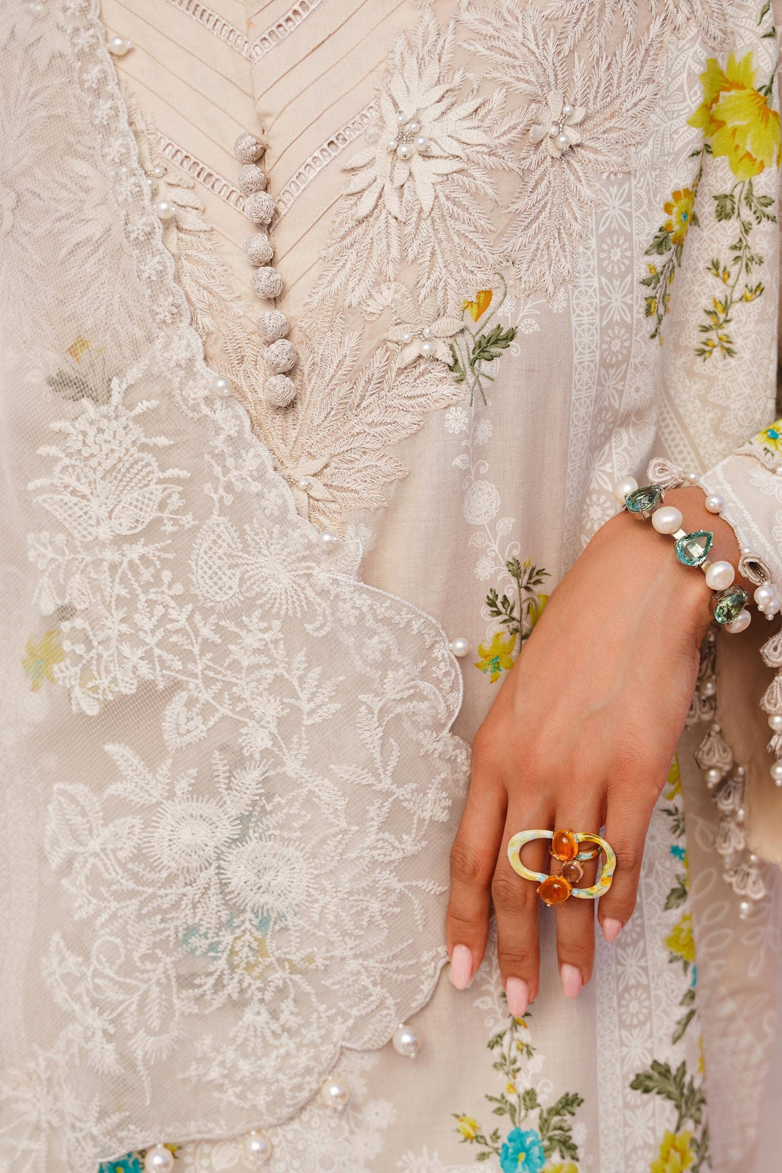 Sana Safinaz | Muzlin Spring 24 | M241-020A-CW - Khanumjan  Pakistani Clothes and Designer Dresses in UK, USA