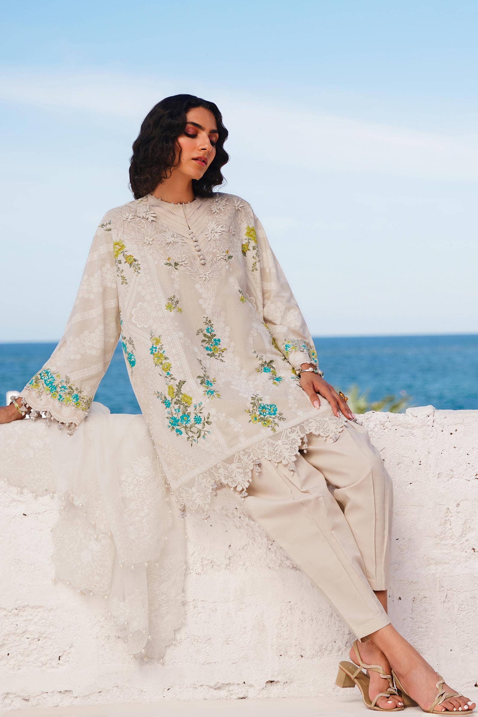 Sana Safinaz | Muzlin Spring 24 | M241-020A-CW - Khanumjan  Pakistani Clothes and Designer Dresses in UK, USA