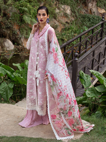 Roheenaz | Dahlia Embroidered Lawn 24 | Lily - Khanumjan Pakistani Clothes and Designer Dresses in UK, USA