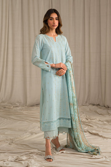 Sahar | Mirage Spring Luxury 24 | Slub Lawn 3 Piece (Embroidered) - Khanumjan Pakistani Clothes and Designer Dresses in UK, USA