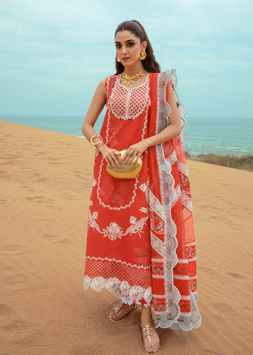 Crimson | Lawn 24 | Stars of Fire - Fiesta Coral - Khanumjan Pakistani Clothes and Designer Dresses in UK, USA