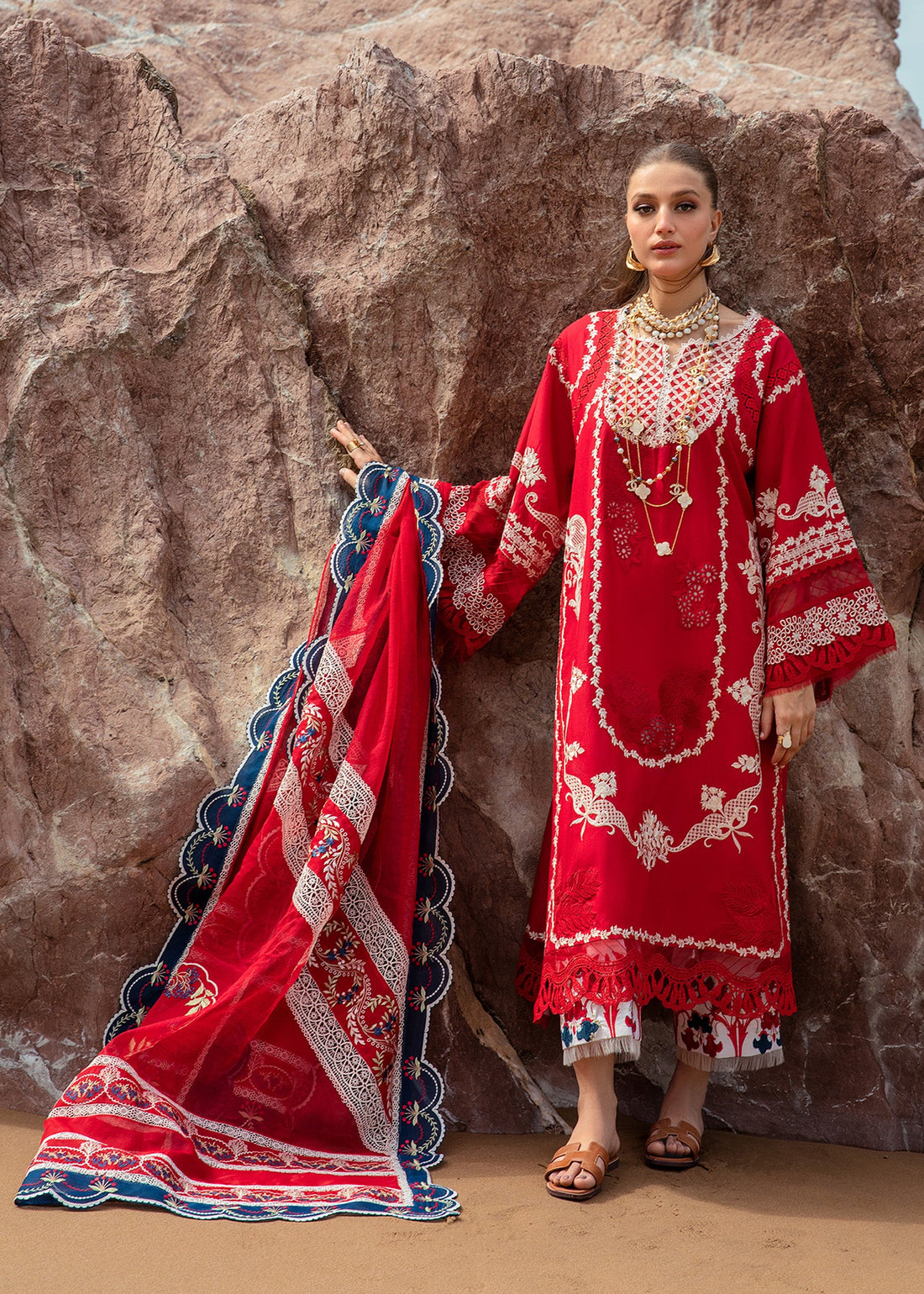 Crimson | Lawn 24 | Stars of Fire - Flame red - Khanumjan  Pakistani Clothes and Designer Dresses in UK, USA