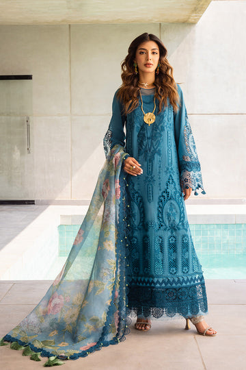 Saira Rizwan | Luxury Lawn 24 | SAPPHIRE - SRLL24-07 - Khanumjan Pakistani Clothes and Designer Dresses in UK, USA