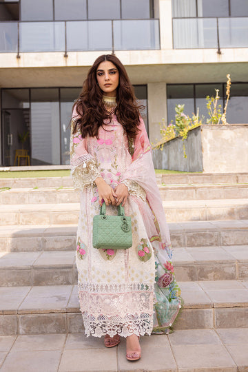 Saira Rizwan | Luxury Lawn 24 | LAUREL - SRLL24-01 - Khanumjan Pakistani Clothes and Designer Dresses in UK, USA