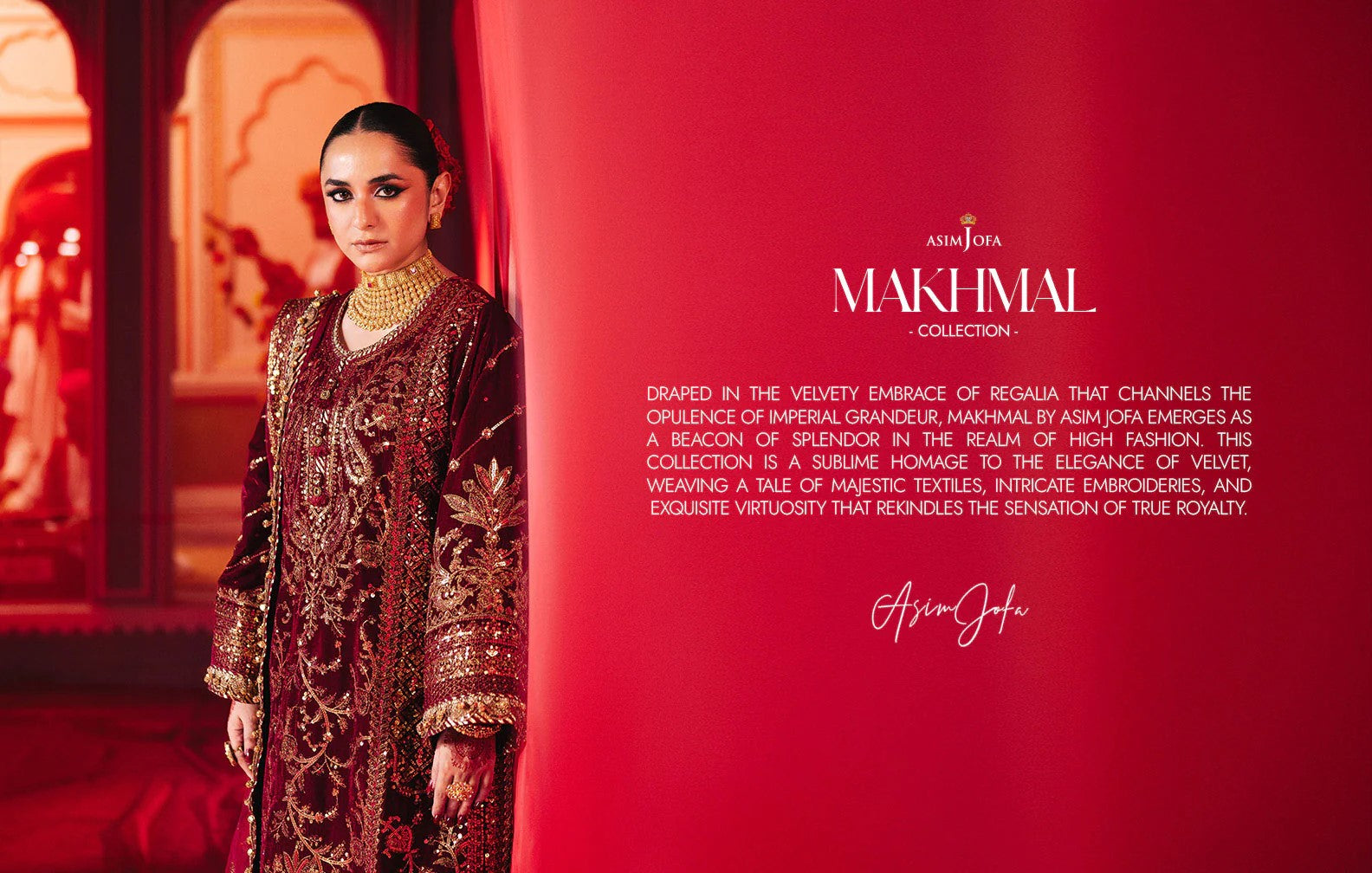 Stunning Makhmal Wedding Formals of Asim Jofa are available at Khanumjan UK