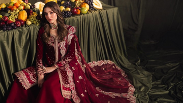 Purchase Exquisite Pakistani Designer Velvet Dresses in the United Kingdom.