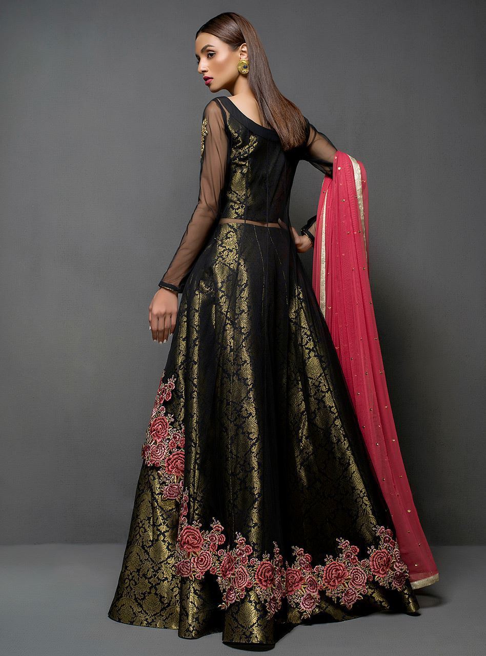 Zainab Chottani | Semi Formals | BLACK PEPLUM