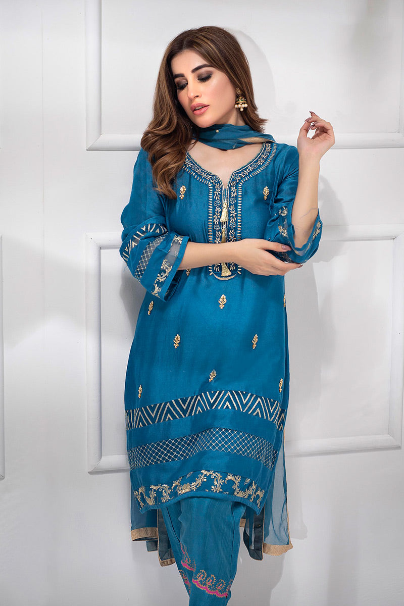 Fatima Khan | Luxury Pret 24 | LAPIS BLUE