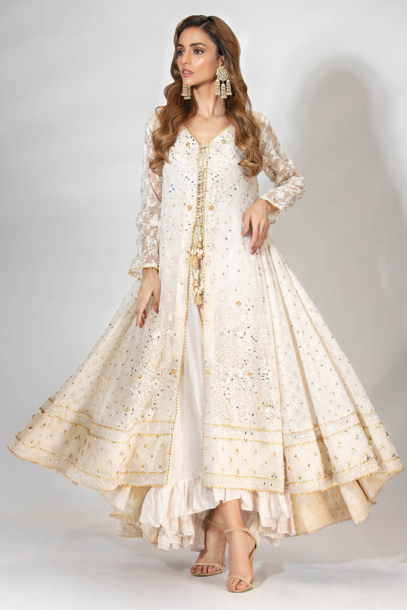 Fatima Khan | Best Sellers 24 | EGG SHELL WHITE KALIDAR