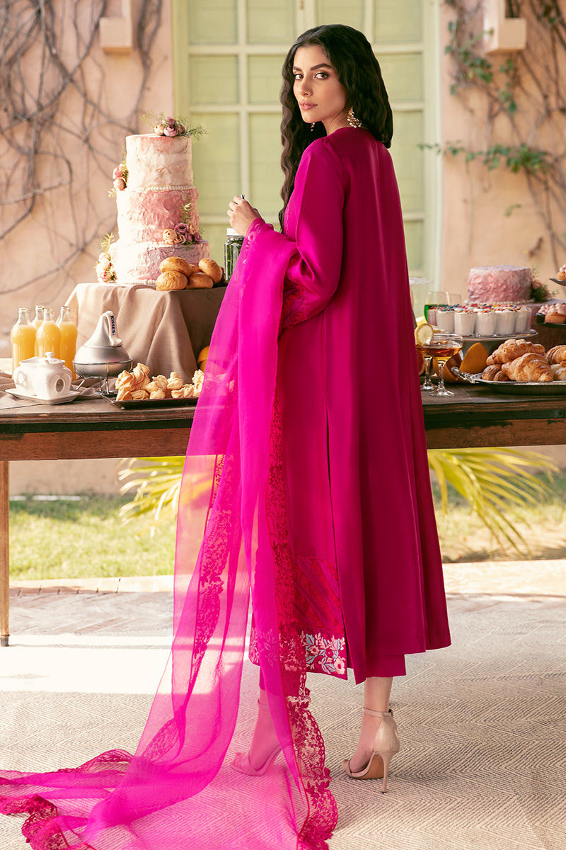 Ansab Jahangir | Luxury Silk Pret | FIERY MAGENTA