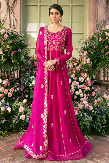 Ansab Jahangir | Luxury Silk Pret | FRENCH ROSE