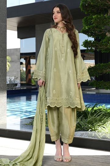 Ansab Jahangir | Luxury Silk Pret | STONE GREEN