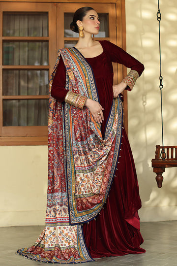 Aisha Imran | Printed Panache Velvet Shawls 25 | Maelin Velvet Shawl