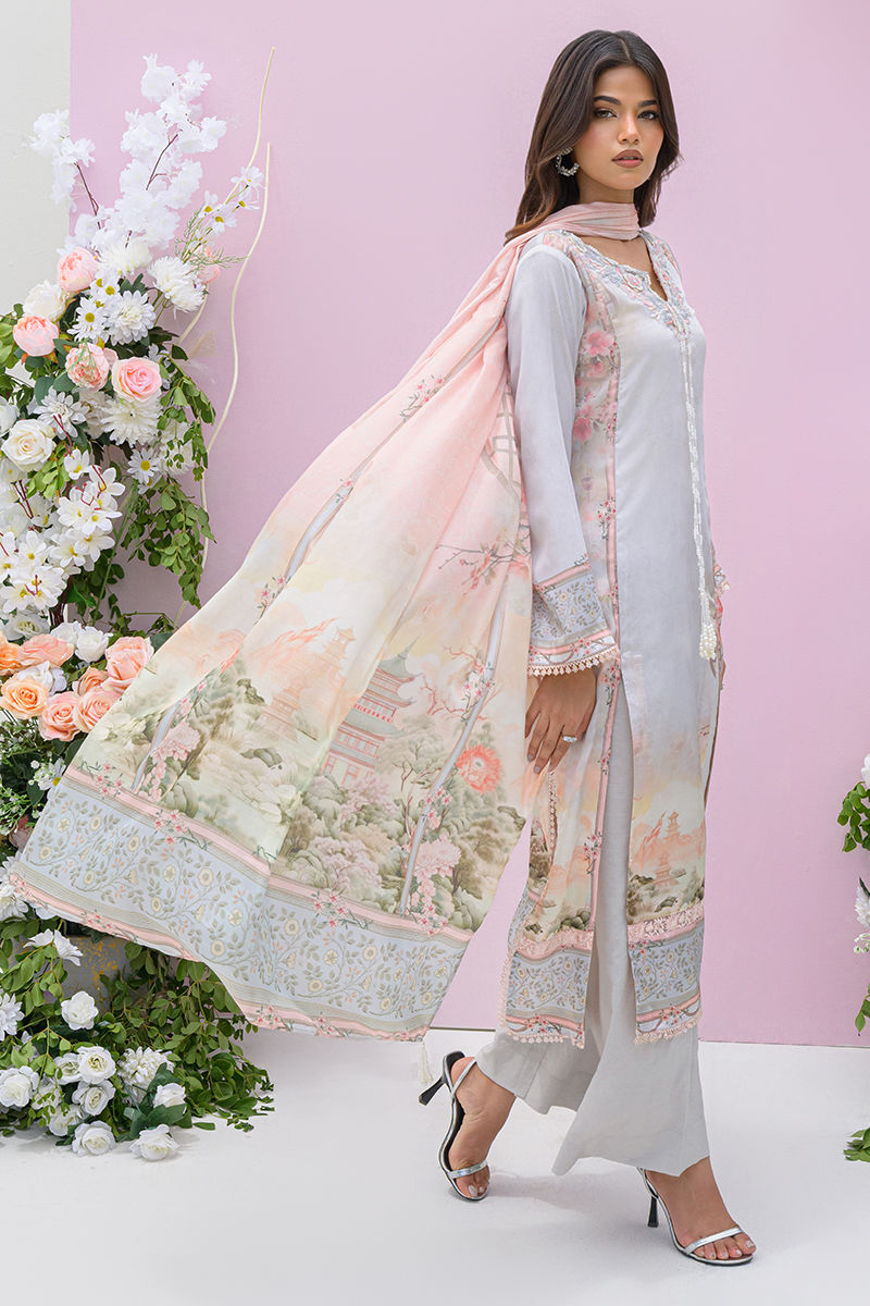 Fatima Khan | Eid Digital Silk Prints | Oriental Haze
