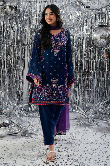 Fatima Khan | Disco Revival Festive Silk | Midnight Amethyst