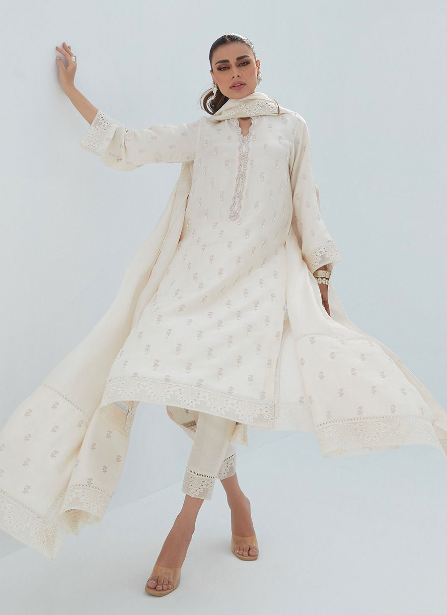 Farah Talib Aziz | Designer Picks 24 | ROSIE IVORY SHIRT AND DUPATTA