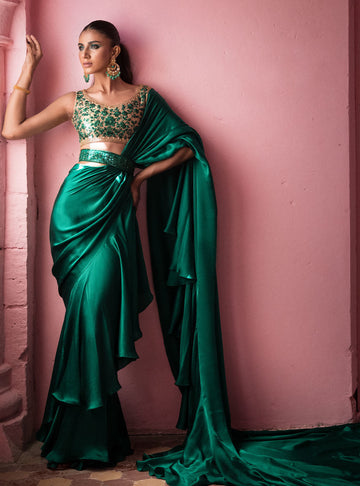 Zainab Chottani | Semi Formals | EMERALD TAUPE