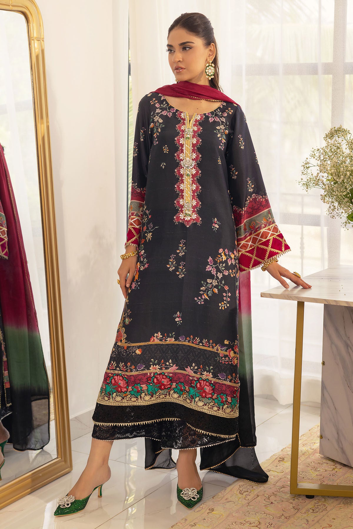 Annus Abrar | Luxe Silk Pret | BANIRA - SHIRT AND DUPATTA