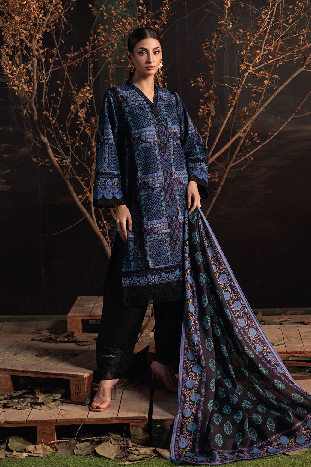 Bonanza Satrangi | Khaddar and Viscose | MIDNIGHT SAIL