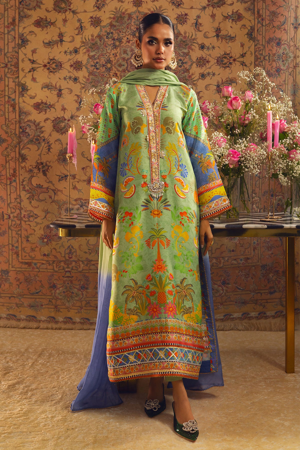 Annus Abrar | Lime Luxe Silk |   Limya