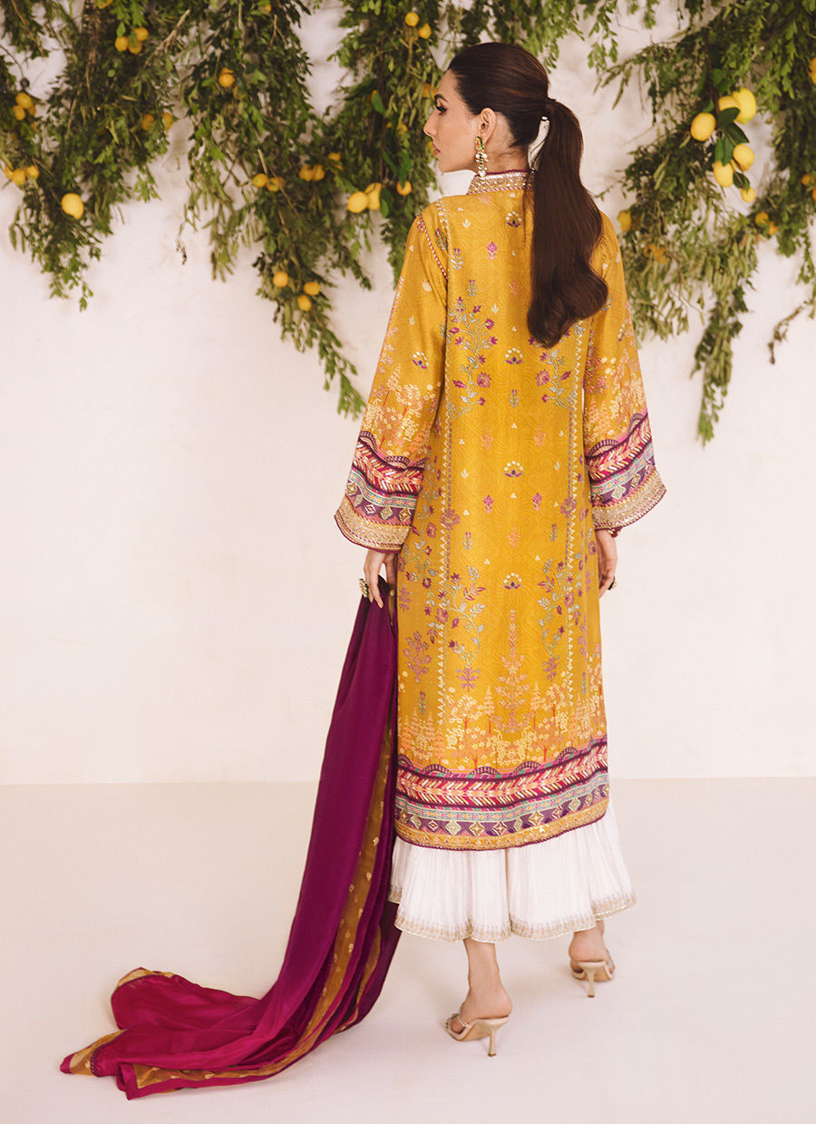 Farah Talib Aziz | Designer Picks 24 | ZARF OCHRE SHIRT AND DUPATTA